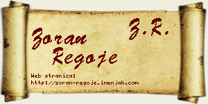 Zoran Regoje vizit kartica